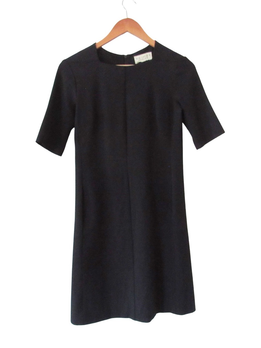 MM Lafleur Black Dress 2 Short Sleeves Classic Minimalist Quiet Luxury Office
